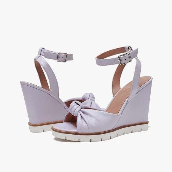 Paolo Shoes - Paolo Knot-Front Slingback Sandals in Light Lavender
